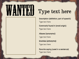 Wanted - Vocabulary - Wixie